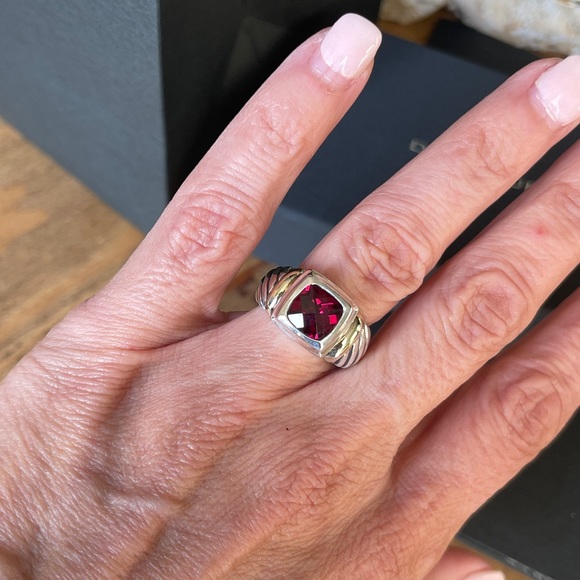 Authentic DAVID YURMAN GARNET CLASSIC CABLE RING {Size 6} - Picture 12 of 12